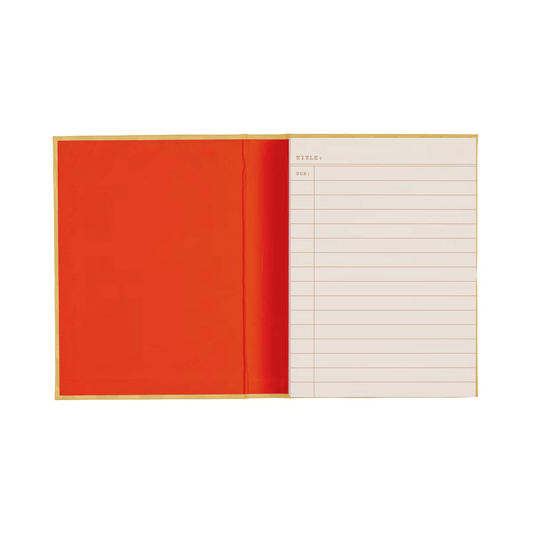 How To Trick People Booksytle Notepad - 4.5''X6.25'' open view with red interior and lined sheets for easy note-taking.