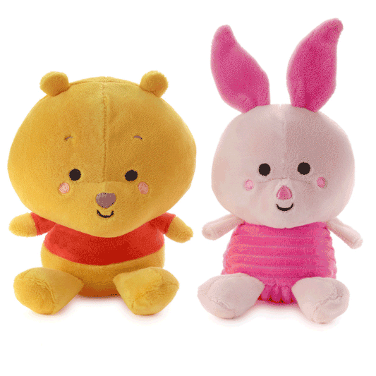 Better Together Disney Winnie the Pooh and Piglet Magnetic Plush, 5" in a close-up view showcasing adorable details and soft textures.