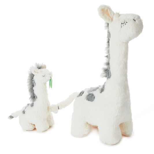 Big and Little Giraffe Singing Stuffed Animals With Motion, 13" plush duo with soft fur and cute expressions, standing side by side.