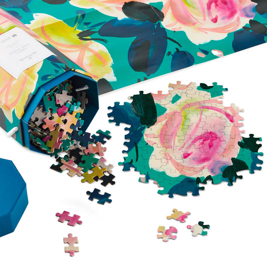 Smell the Roses 1000-Piece Jigsaw Puzzle (61cm x 76.2cm) featuring colourful floral pieces and a vibrant box design.
