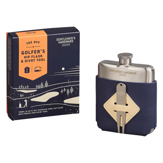 Golfer’s Hip Flask & Divot Tool Set