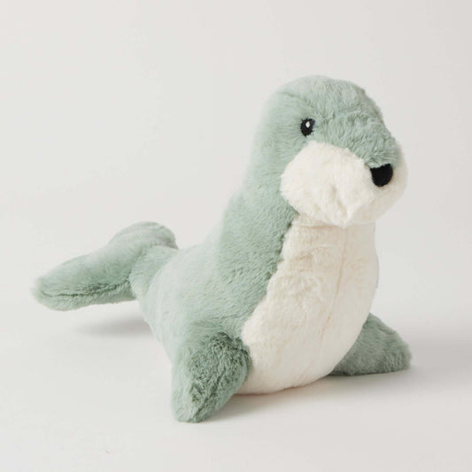 Sirell Hamper Gift Set plush Sirell seal toy in soft green and white, featuring a cute facial expression and smooth texture.