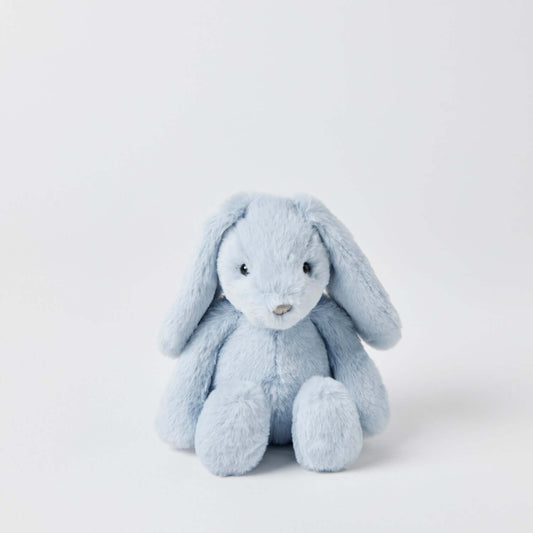 Pale Blue Bunny Hamper Gift Set plush bunny, soft fur, sitting position, perfect for newborns, child-safe materials