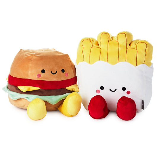 Burger and Fries Magnetic Plush (Extra Large) – Better Together featuring a cute cheeseburger and happy French fries in soft fabric.