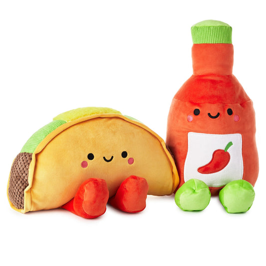 Taco and Hot Sauce Magnetic Plush (Extra Large) – Better Together in a close up view with soft textures and vibrant colours.
