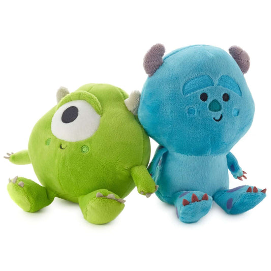 Better Together Disney and Pixar Monsters, Inc. Mike and Sulley magnetic plush, 6", featuring vibrant colours and embroidered features, sitting together.