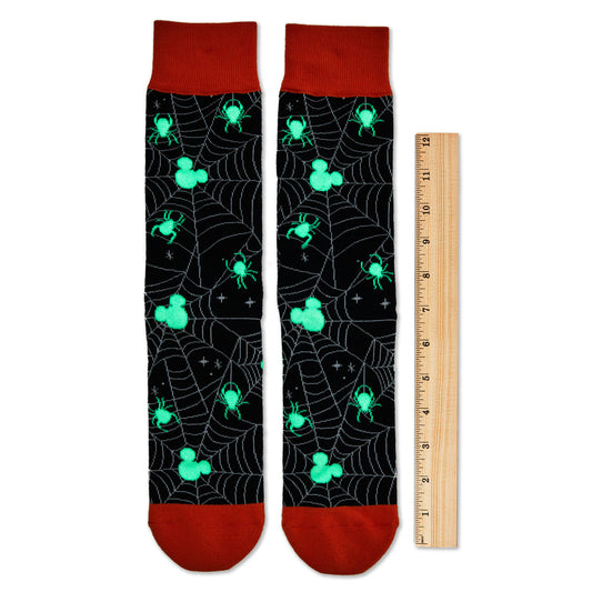 Disney Mickey Glow in the Dark Spider Web Crew Socks