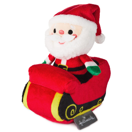 Santa in Sleigh Zip-Along Plush Toy