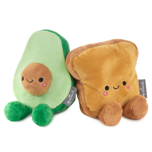 Avocado and Toast Magnetic Plush – Better Together in soft green and brown fabric with cheerful faces, showcasing their cute design.