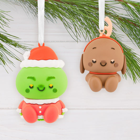 Better Together Dr. Seuss's How the Grinch Stole Christmas! Grinch and Max Magnetic, set of 2 ornaments, hanging with festive design