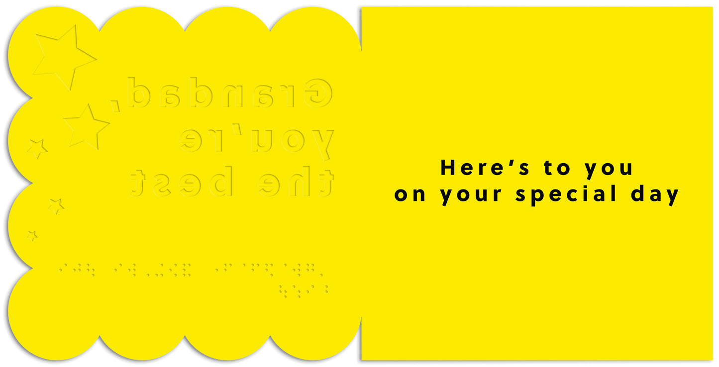 Hallmark x Guide Dogs Braille Greeting Card For Grandad - The Best!