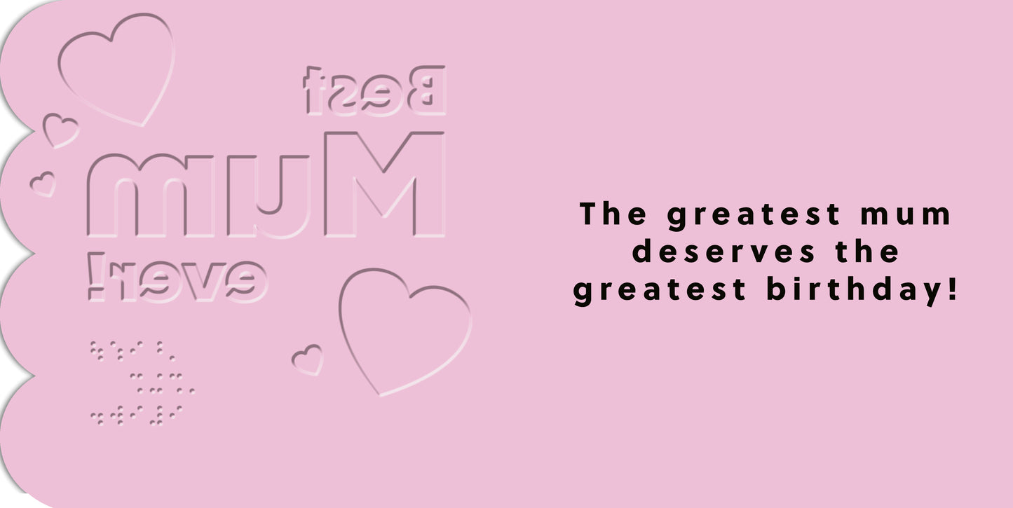 Hallmark x Guide Dogs Braille Birthday Card For Mum - Best Ever!