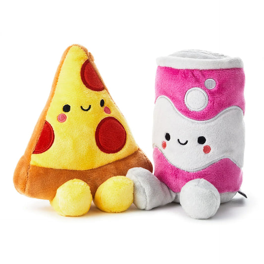 Pizza & Soda, Magnetic Plush Pair - Better Together featuring smiling plush food characters in cute designs with vibrant colours.