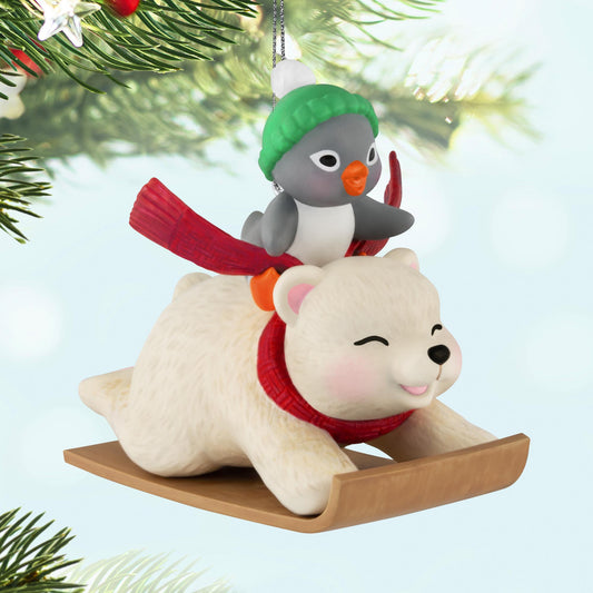 Sledding Sidekicks, 25th in the Snowball and Tuxedo Series — 2025 Hallmark Keepsake Christmas Ornament