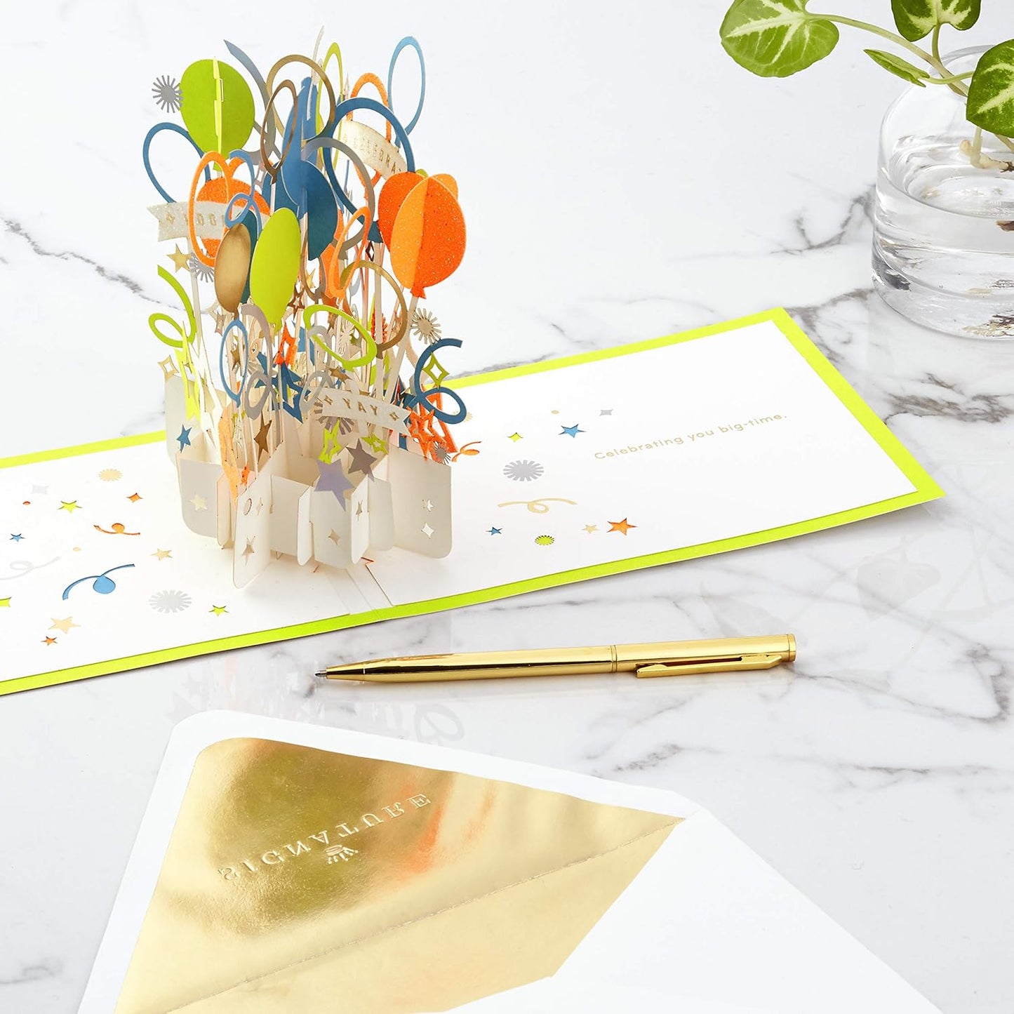 Hallmark Signature Paper Wonder Pop Up Congratulations or Birthday Card (Celebrate)