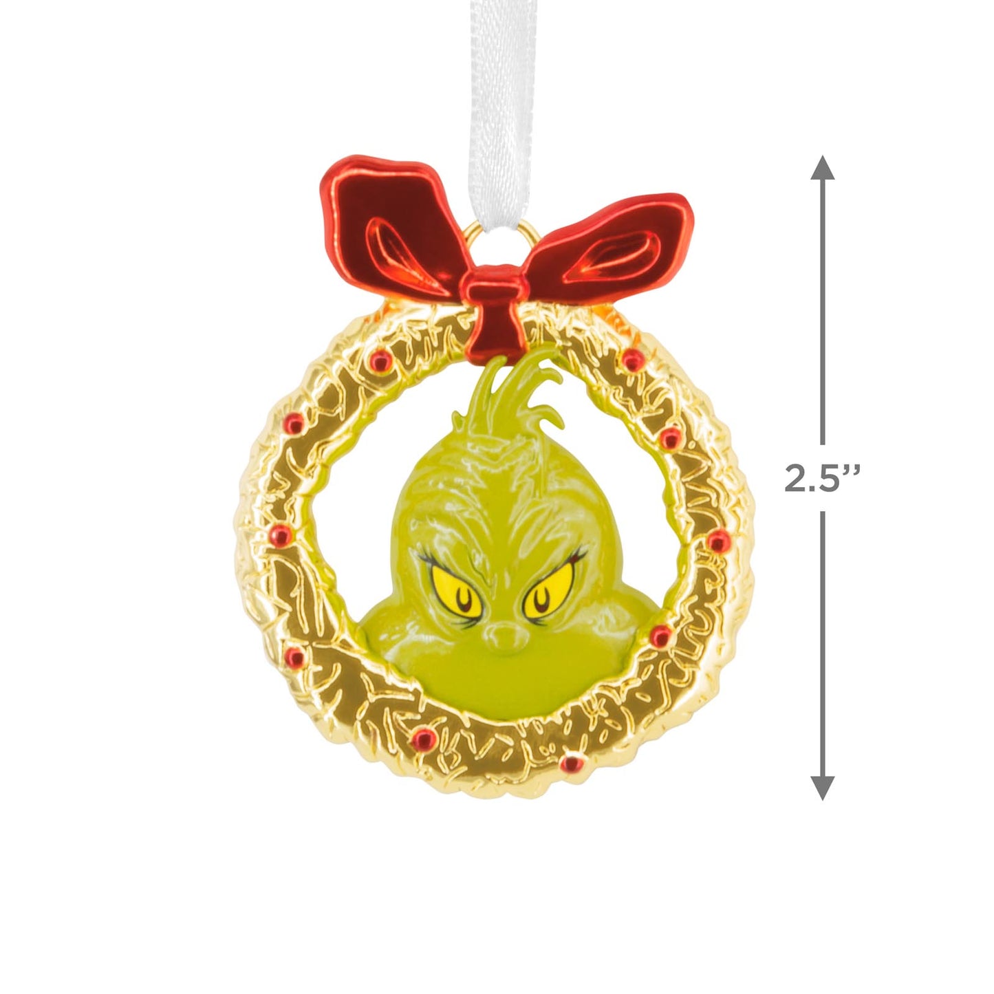 Dr. Seuss's How the Grinch Stole Christmas! Grinch in Wreath, Metal - Hallmark Christmas Ornament