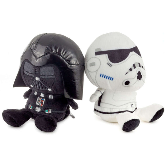 Better Together Star Wars™ Darth Vader™ and Stormtrooper™ Magnetic Plush, 5", close up, showcasing embroidered details and soft textures.