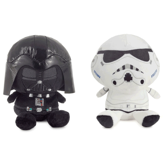 Better Together Star Wars™ Darth Vader™ and Stormtrooper™ Magnetic Plush, 5" duo with detailed stitching, side view