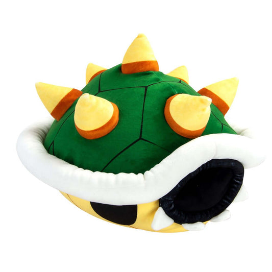 Nintendo Super Mario Bowser Shell Mega Mocchi Mocchi plush, soft green shell with spikes, angled view showing detail