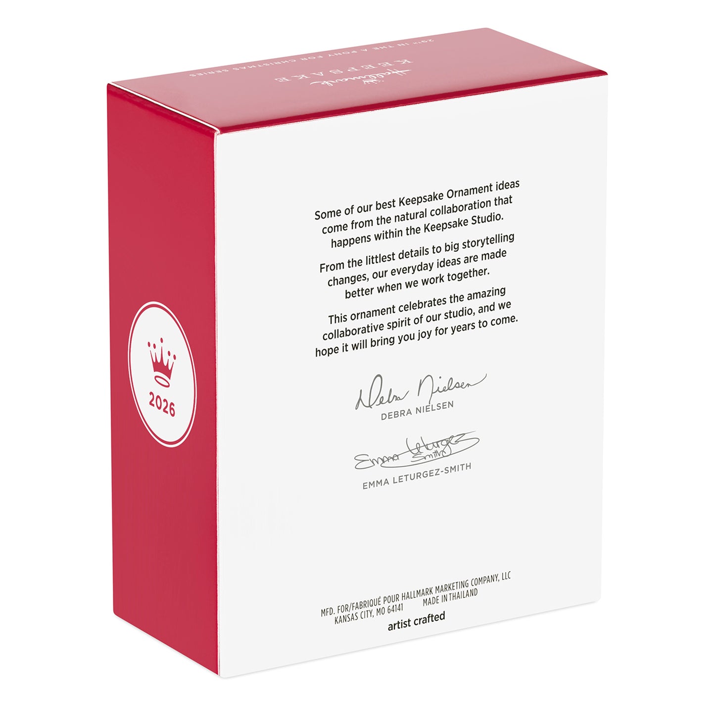 A Pony for Christmas, 29th in the Series — 2026 Hallmark Keepsake Christmas Ornament, red box packaging with artist signatures and message.