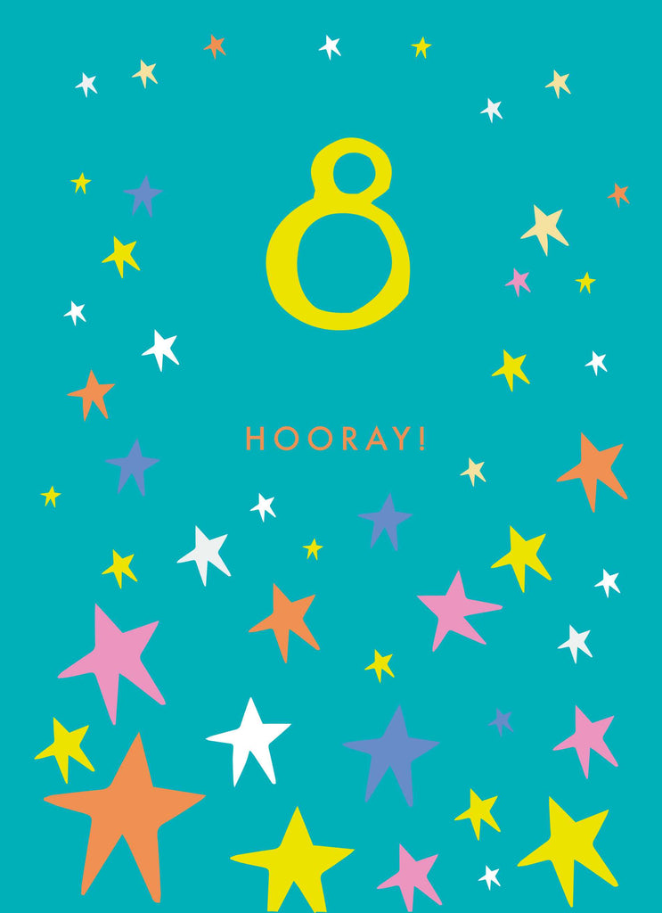 Stars Confetti Hooray Custom 8th Birthday