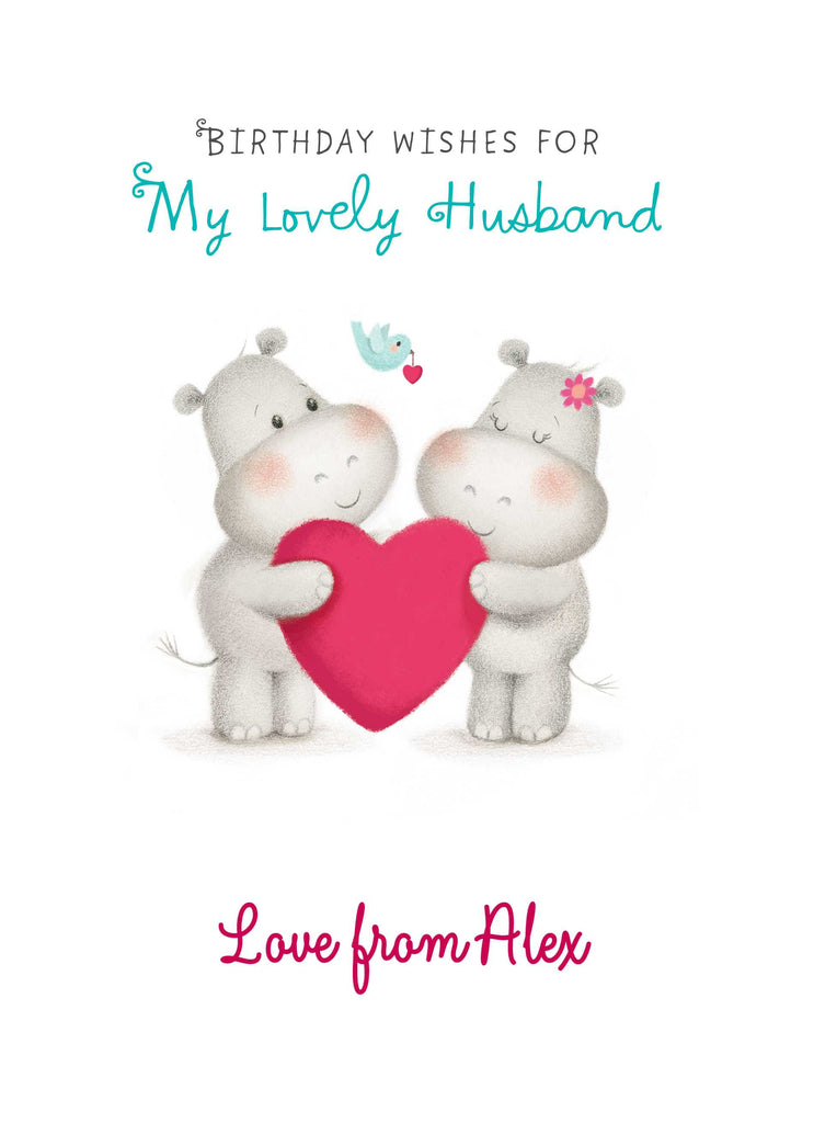 Husband Cute Heart Hippos