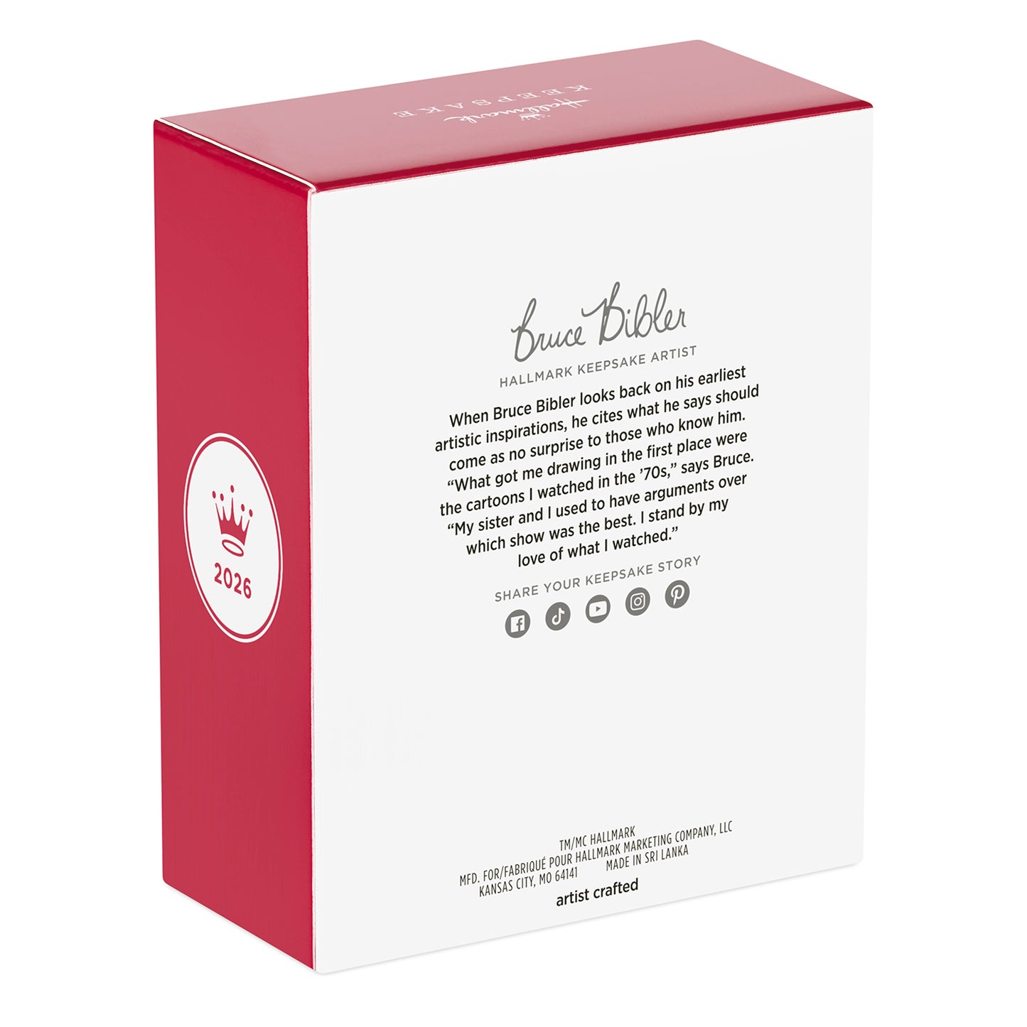 Hasbro® Scrabble Let It Snow — 2026 Hallmark Keepsake Christmas Ornament packaging with artist details and year.