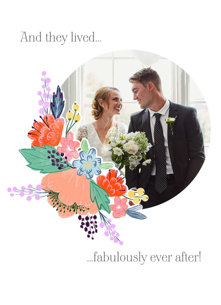 Classic Wedding Congratulations Photo Upload Editable Circular Frame