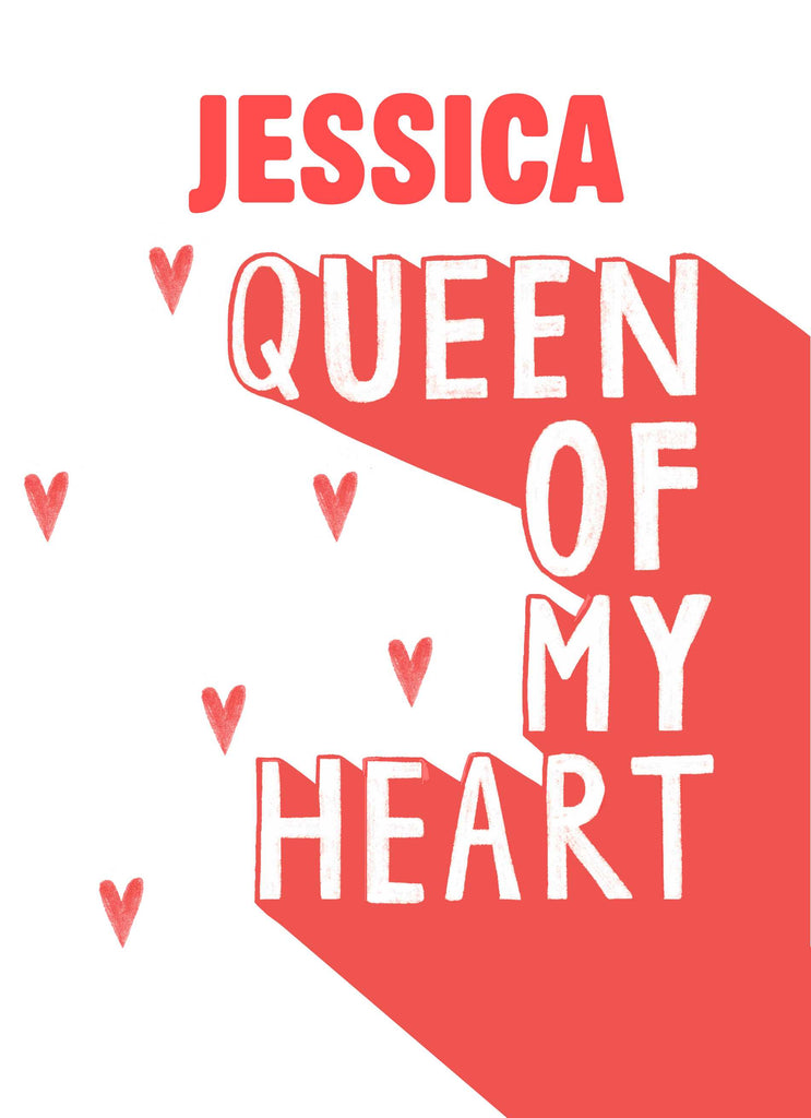For Her Queen My Heart Contemporary Text
