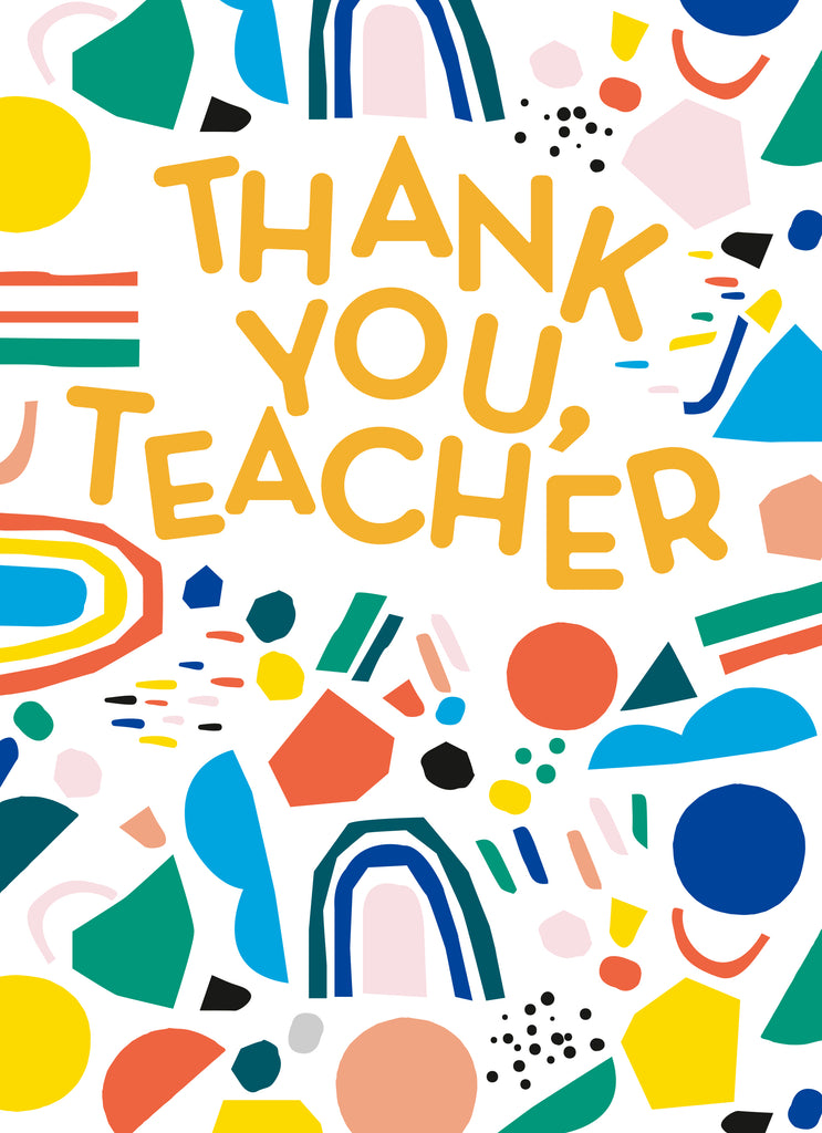 Thank You Teacher Multicoloured Pattern