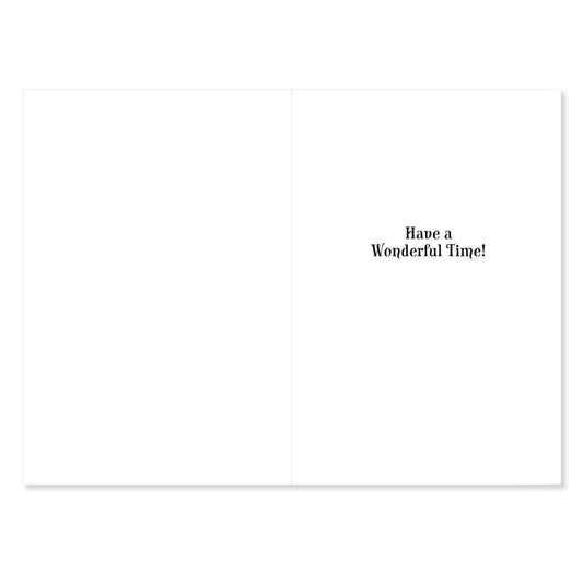 Connections from Hallmark Birthday Card - Disney Frozen, inside view, white background, 'Have a wonderful time!' message in black