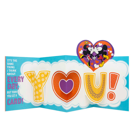 Hallmark Disney Mother's Day card for wife - Mickey Mouse & Minnie Mouse, pop-up design showcasing colourful heart and playful typography.
