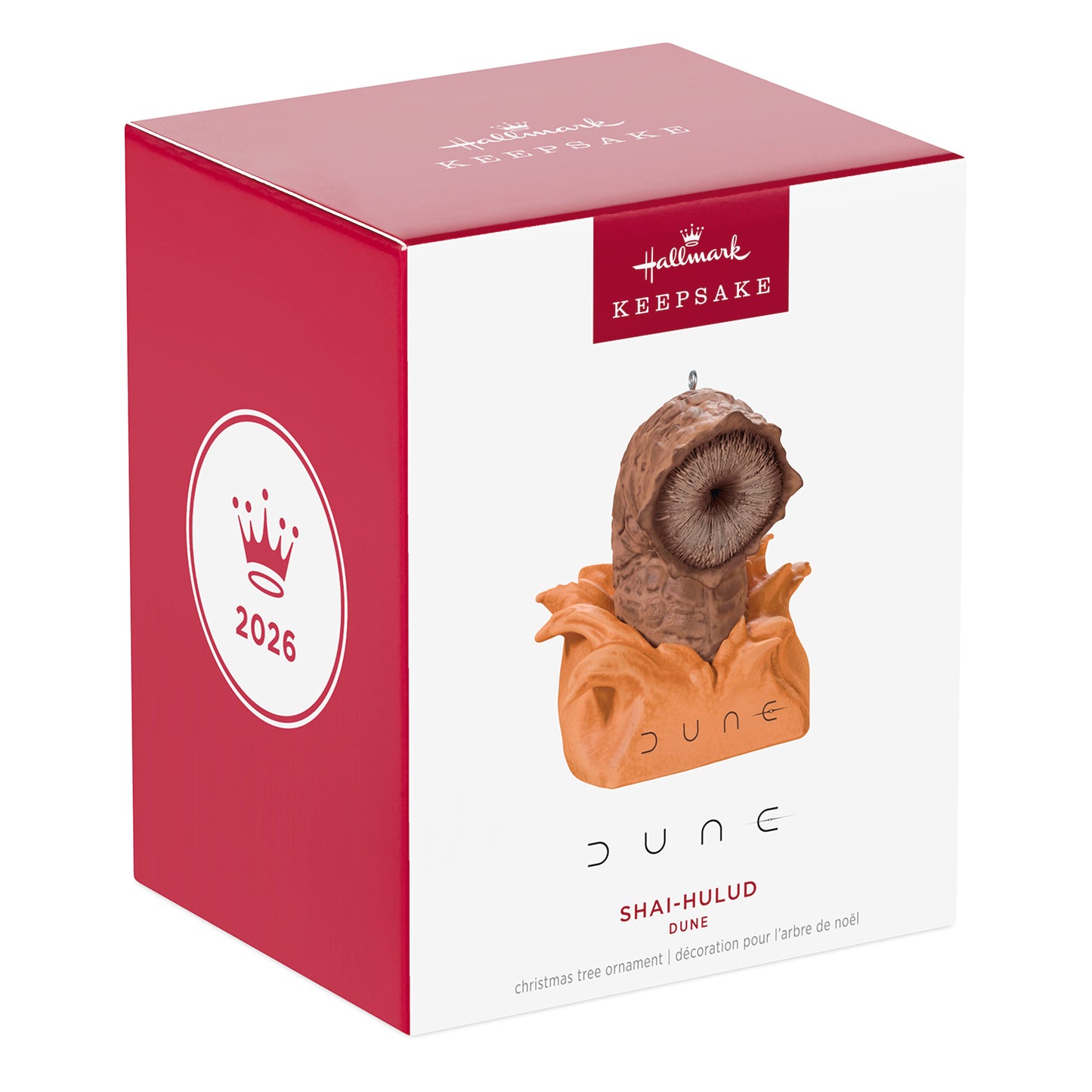 Dune Shai-Hulud — 2026 Hallmark Keepsake Christmas Ornament in decorative box with red and gold design.