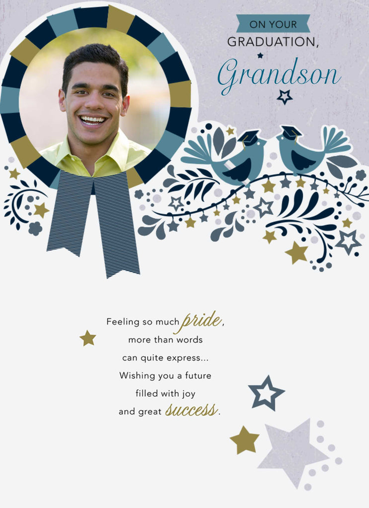 Grandson Graduation Editable Stars Rosette