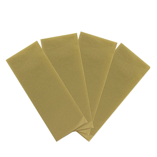 Hallmark Premium Gold Tissue Paper - 4 Sheets, metallic gold colour, flat lay view showcasing four sheets.