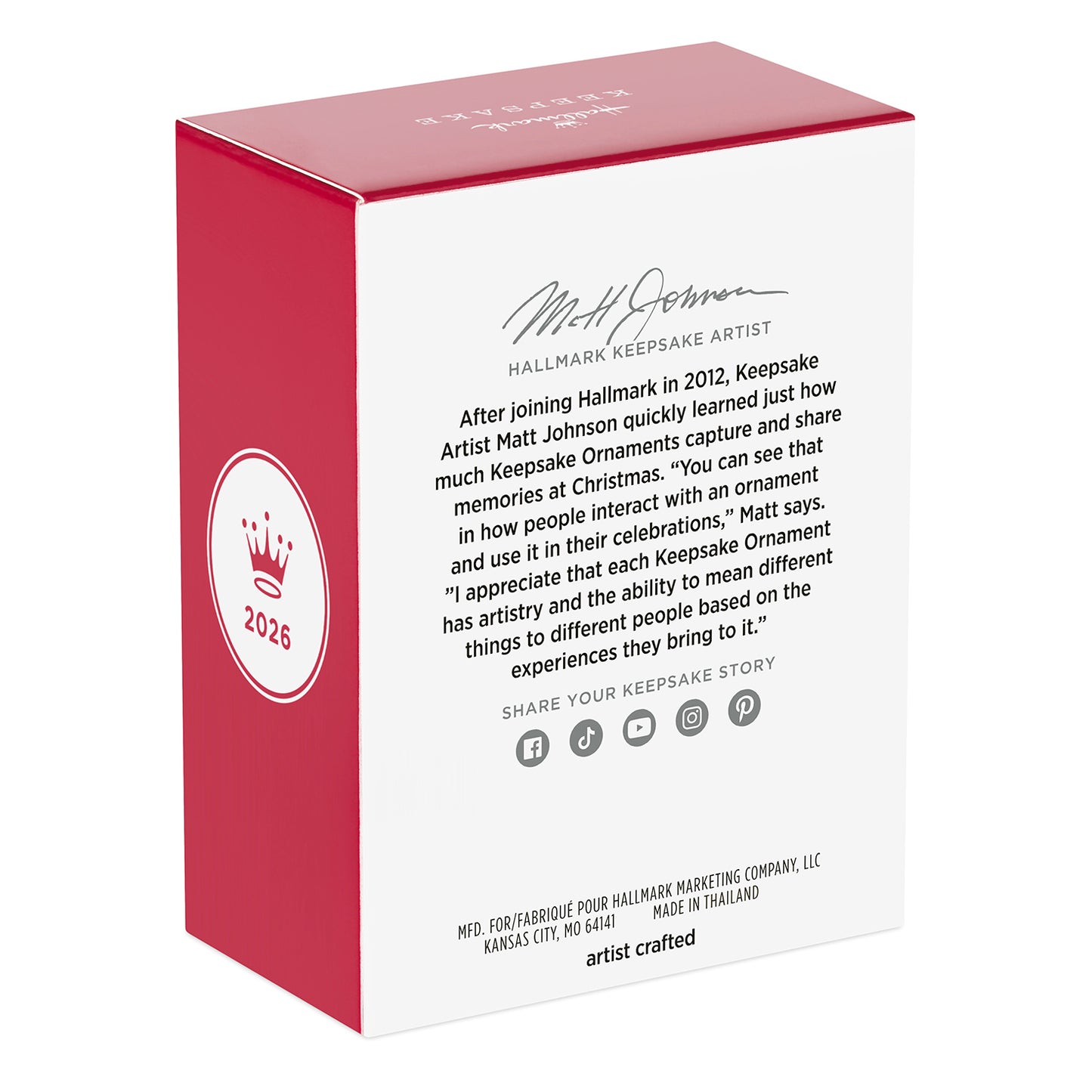 Grandson Santa Sweater 2026 — 2026 Hallmark Keepsake Christmas Ornament packaging, featuring artist's details and year.