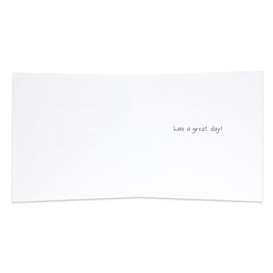 Hallmark Happy Jackson 30th Birthday Card - Hugely Happy interior message in elegant font, featuring the text 'have a great day!'.