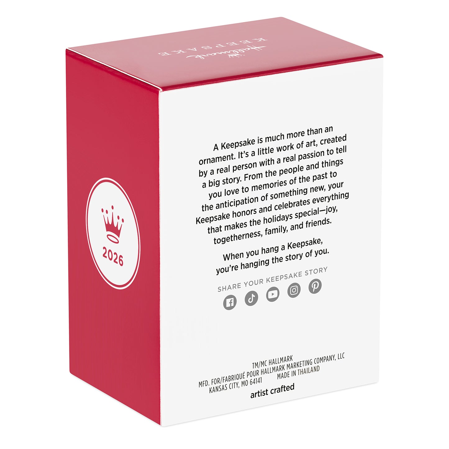 Hot Wheels Monster Trucks™ Rhinomite™ — 2026 Hallmark Keepsake Christmas Ornament packaging, red box with artist statement and logo.