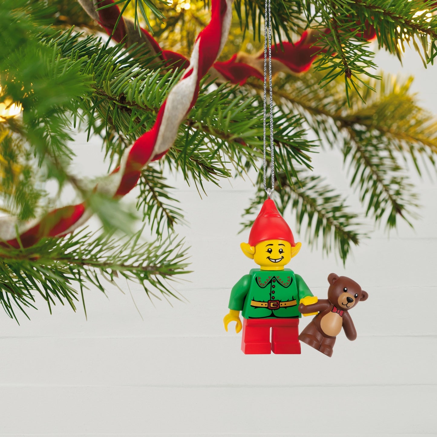 Keepsake LEGO® Ornament - Elf and Teddy Minifigure Design — 2026 Hallmark Keepsake Christmas Ornament