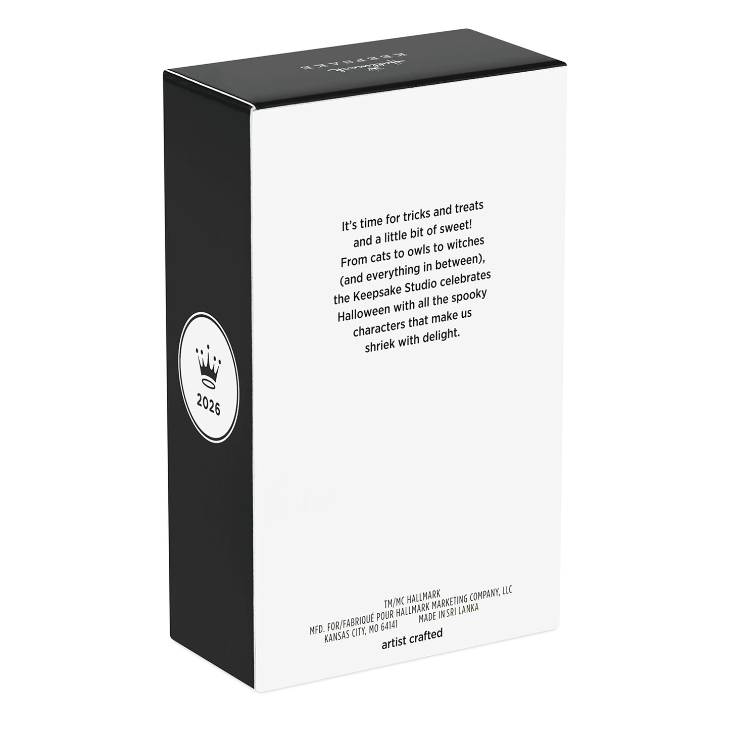 Hallmark Keepsake Halloween Ornaments (Disney Tim Burton's The Nightmare Before Christmas Citizens of Halloween Town Collection 2), Set of 4, packaging detail showing spooky design and 2026 date.