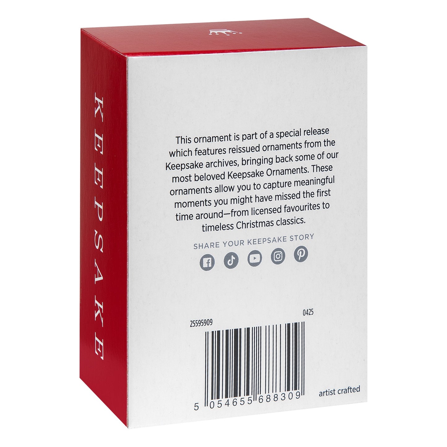 Collectable LEGO® Keepsake Christmas - Gingerbread Man — 2026 Hallmark Keepsake Ornament packaging details with reissued archive information.