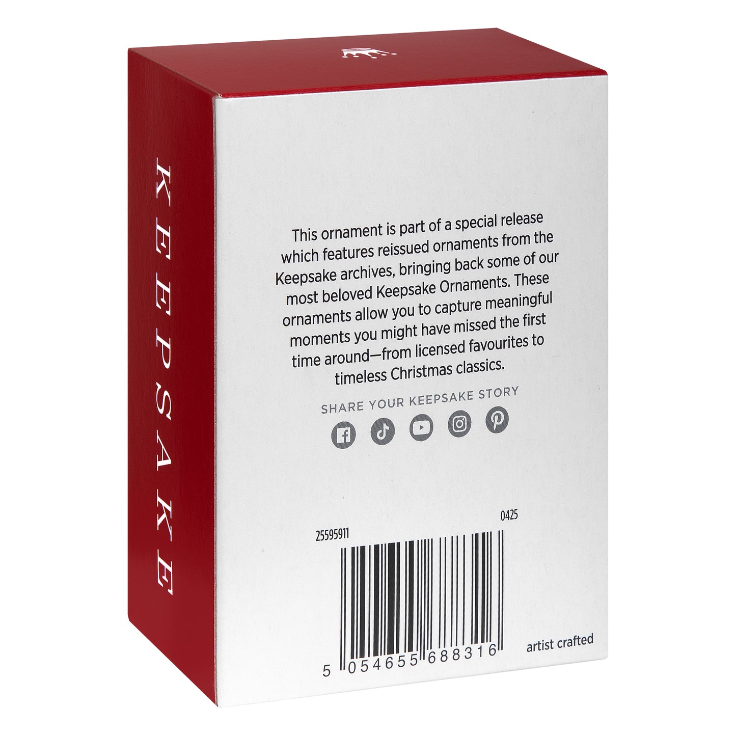 Collectable LEGO® Keepsake Christmas - Jolly Santa Ornament — 2026 Hallmark Keepsake Ornament box packaging detail showcasing reissued designs.