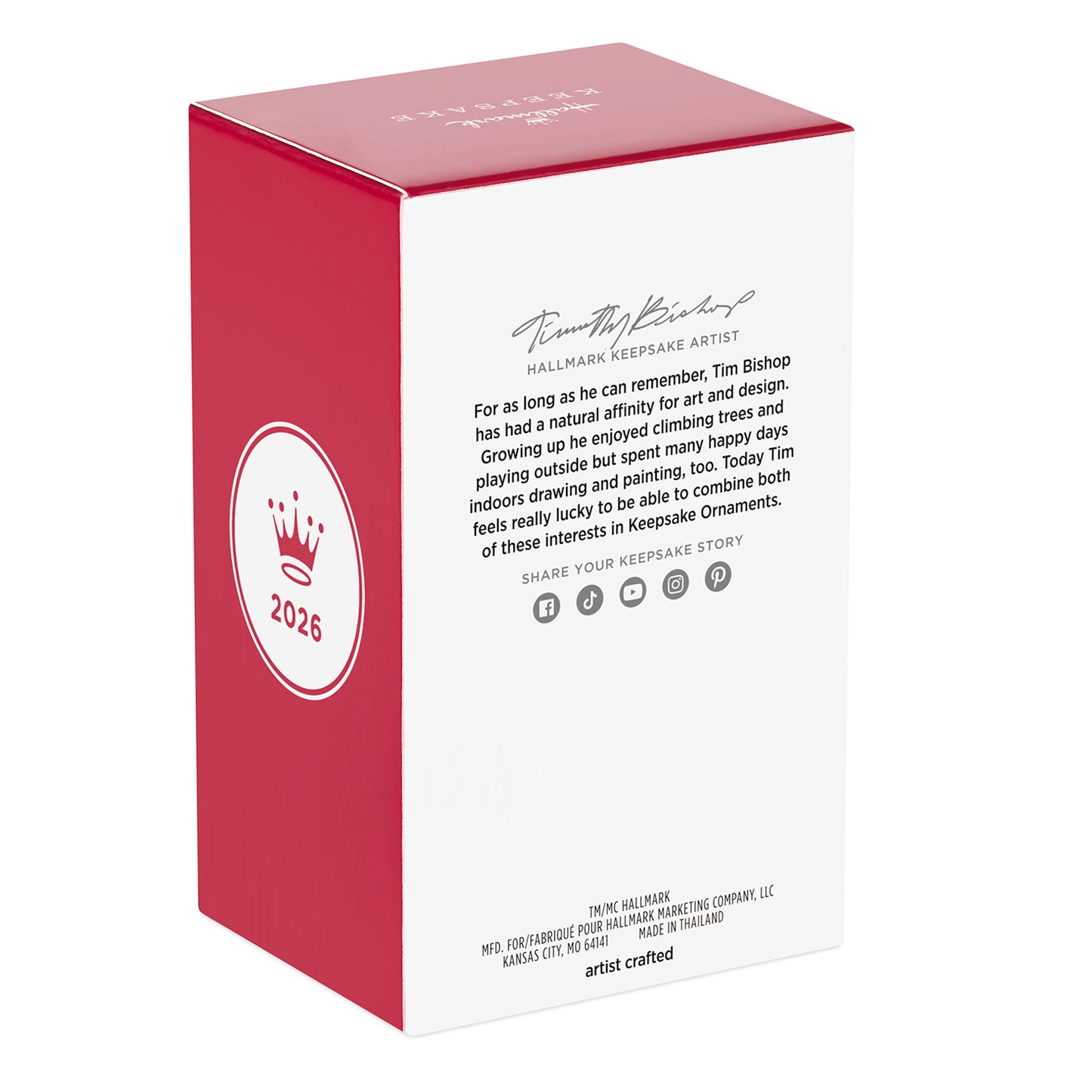 Minecraft Allay — 2026 Hallmark Keepsake Christmas Ornament packaging, featuring artist details and year on red box.