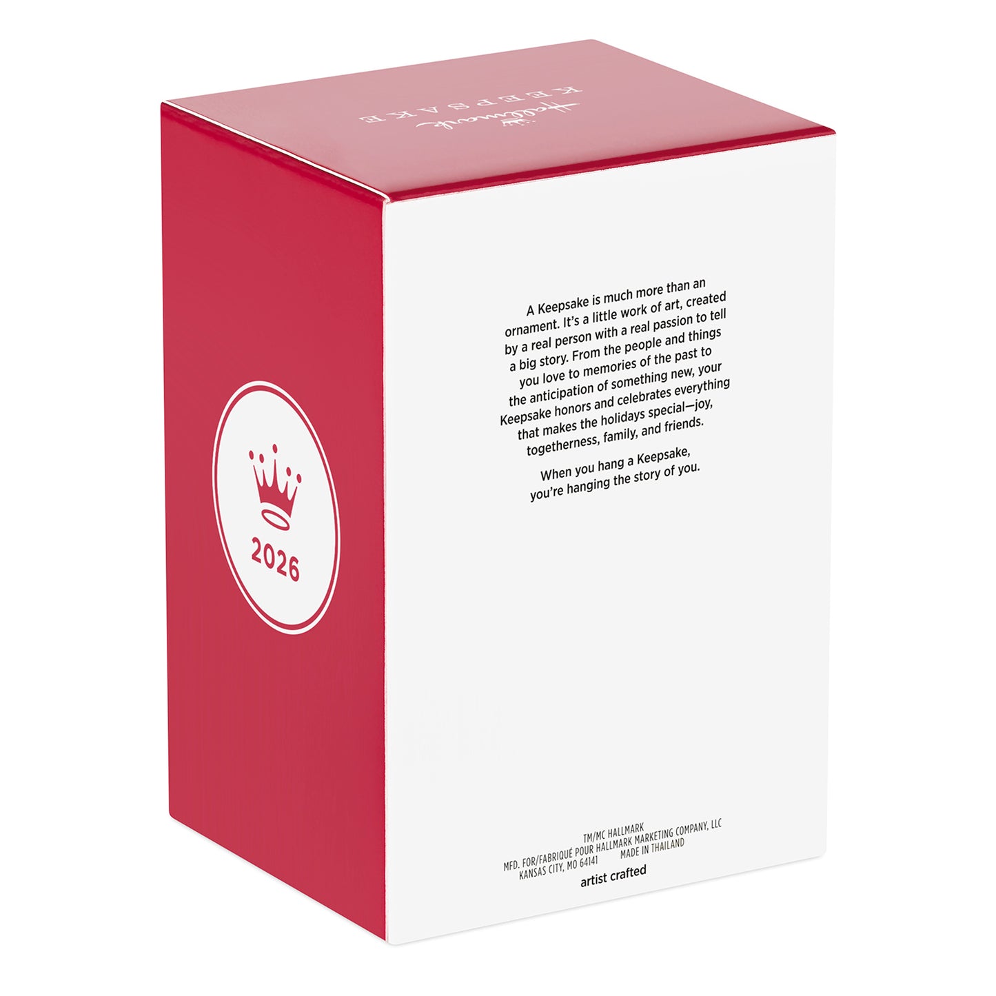 Disney/Pixar Monsters, Inc. Mike and Sulley — 2026 Hallmark Keepsake Christmas Ornament packaging with red and white design, detailed back description.