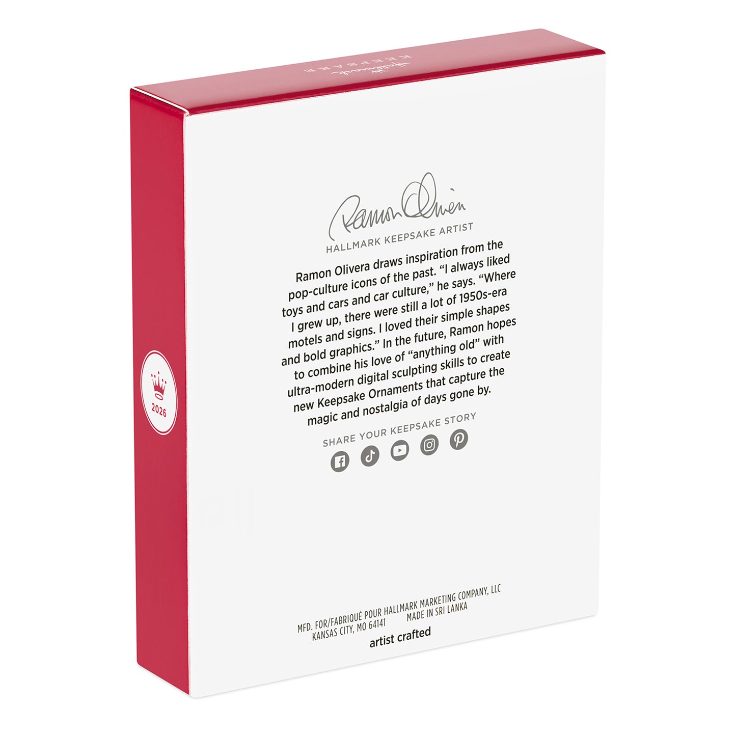 The Joy of Christmas 2026 Photo Frame — 2026 Hallmark Keepsake Christmas Ornament back view with artistic details and description.