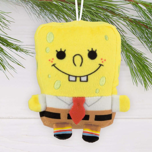 Nickelodeon SpongeBob SquarePants, fabric - Hallmark Christmas ornament, plush design, hanging, vibrant colours.