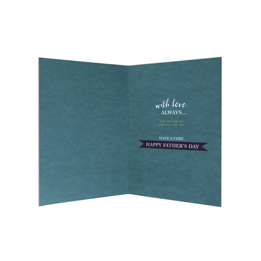 Hallmark Father's Day Card - Fantastic Dad, Maker Of Memories, interior view, featuring green paper and heartfelt message.