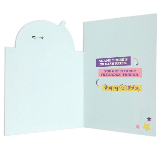 Funny & Colourful World's Best Mum Birthday Card with Detachable Badge