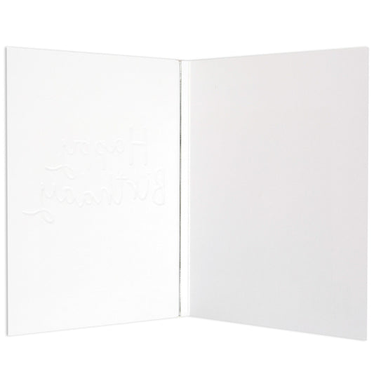 Pink Striped Blank Birthday Card