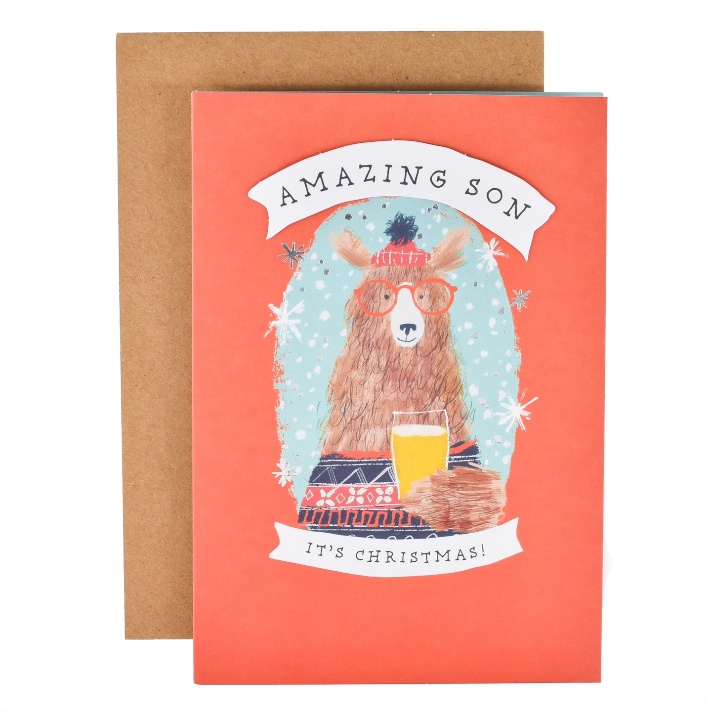 Hallmark Christmas Card For Son - Festive Bear